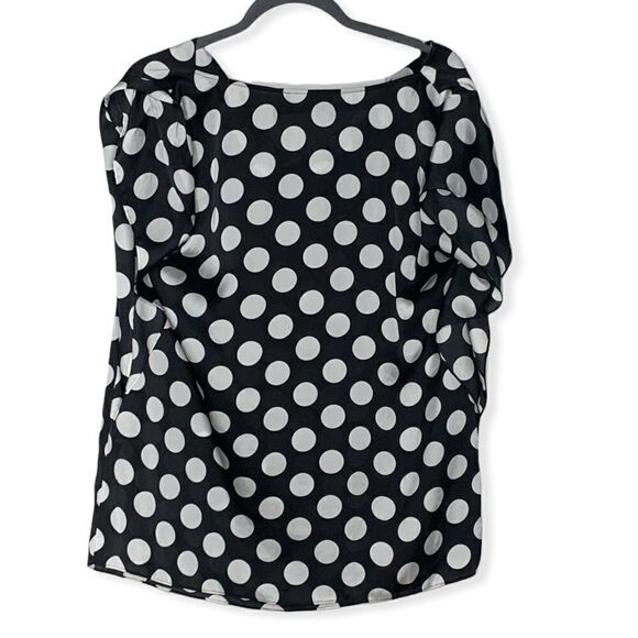 EDIT by Jeanne Beker Polka Dot Draped Front Blouse - Picture 2 of 6